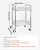 Stainless Steel Cart, 2-Tier Rolling Lab Utility Cart with Lockable Wheels, Medical Serving Trolley Clinic Tray, Heavy Duty Mobile Service Storage