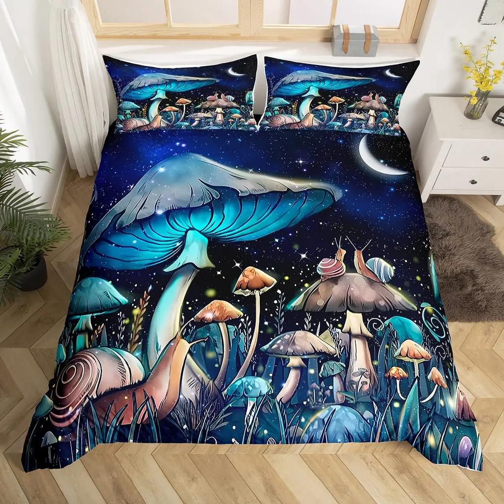 Colourful Snail Duvet Cover Set Cute Kawaii Animal Polyester Bedding Set Comforter Cover King Queen Size For Kids Boys Girls