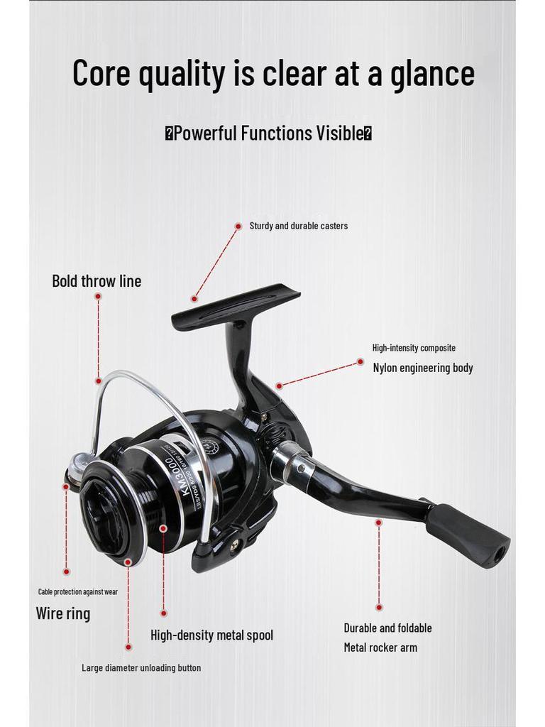 Universal Metal Spinning Fishing Reel with Long Cast and Lure Fishing Features
