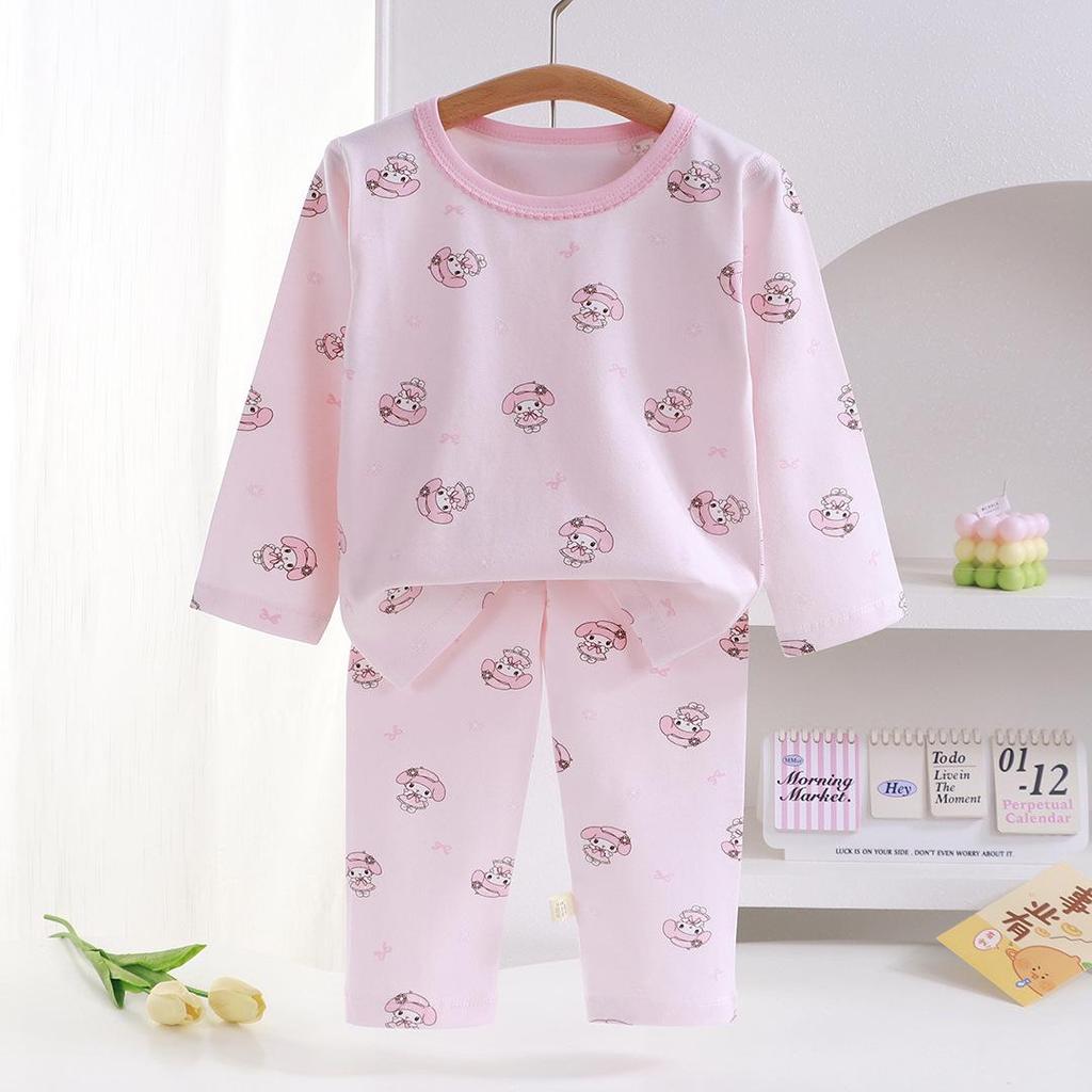 7A Antibacterial Seamless Children's Autumn/Winter Underwear Set - Small & Medium Sizes