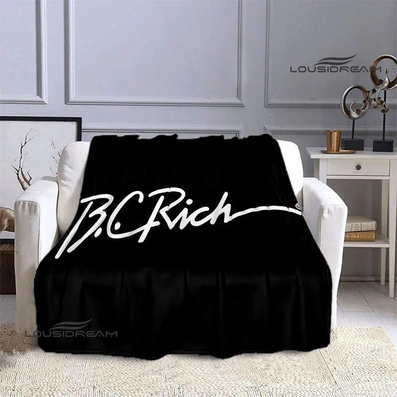 B.C.rich Guitar Logo Printed Blanket Flange Blanket Soft and Comfortable Blanket Warm Blanket Blankets for Beds Birthday Gift