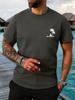 Chest Surf Palm Island Tiny Print Unisexs Crew Neck Short Sleeve Beach Vacation Casual Basic Summer Soft Daily Comfort Tee Shirt