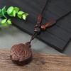 Hand-carved mahogany necklace retro femininity long autumn and winter sweater chain cotton and linen accessories