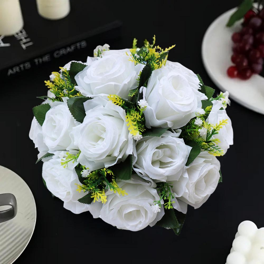 15 Heads Real Happy Flower Mini Photography Photo Gift Valentine's Day Flowers 10 Colors Rose Flowers Decorative Home Decorative