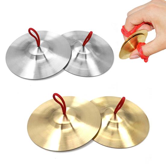 Finger Cymbals for Kids Handheld Copper Crash Cymbal Mini Belly Dance Hand Cymbal Musical Instrument for Activity Events Chorus Presentations