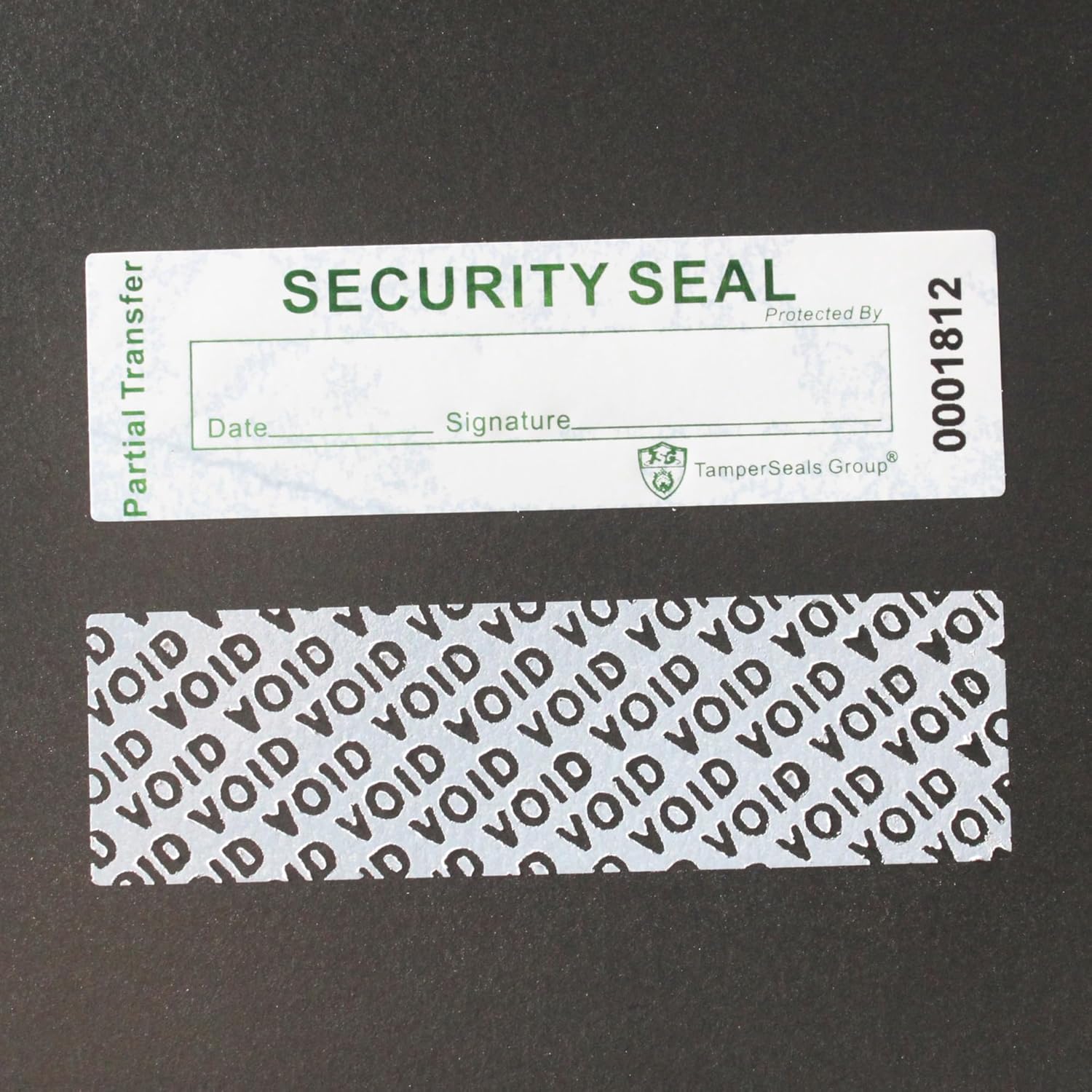 

100pcs Partial Transfer Tamper Proof Security Warranty Void Stickers/Labels/Seals with Holographic Laser Print (White, 1 x 3.35 Inches, Serial