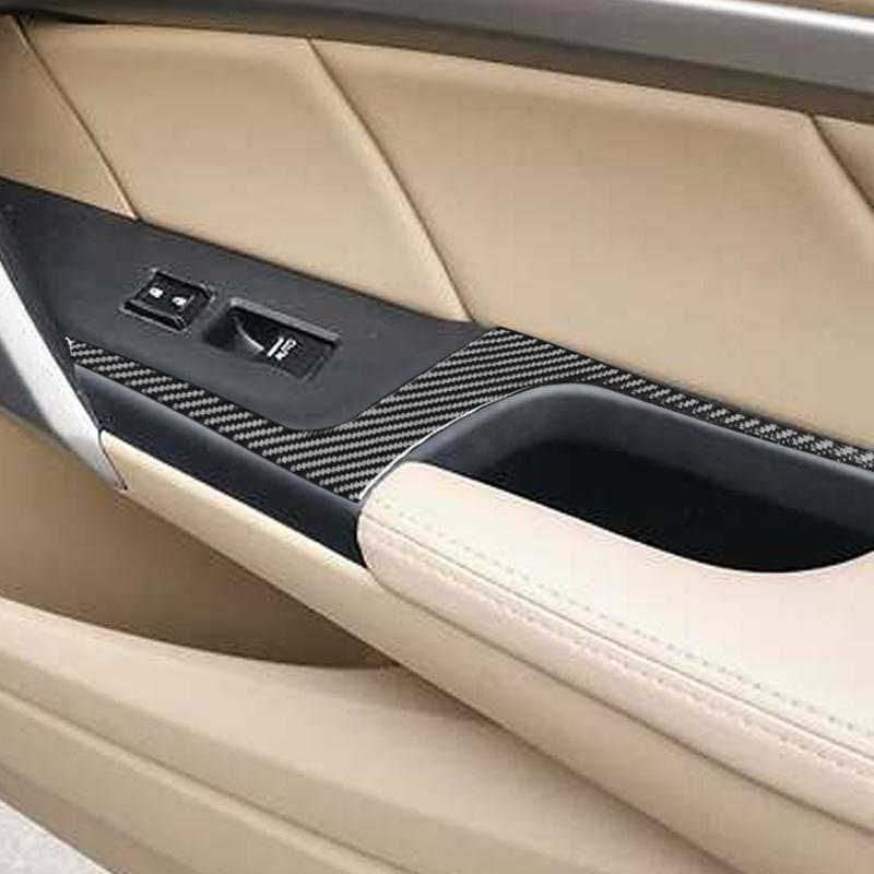 Real Carbon Fiber Car Accessories Door Armrest Trim Cover Modified Soft Sticker For Honda Accord 8th Gen 2008 2009 2010 2011 12