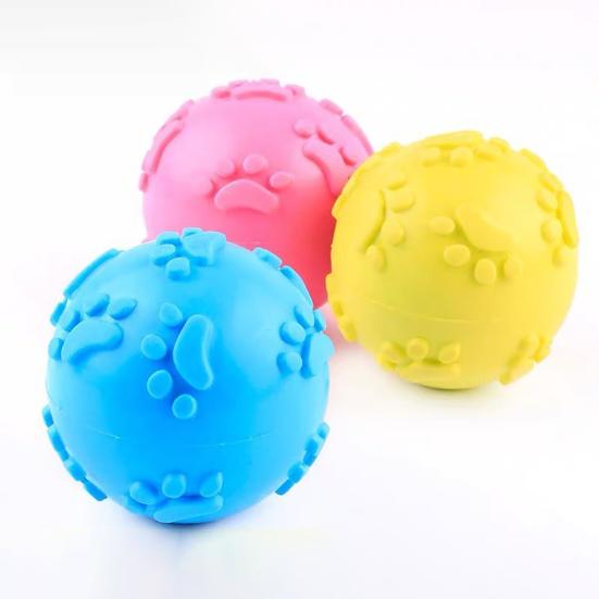 Squeaky Dog Ball Raised Texture Dog Chew Toy Dogs Teeth Cleaning Toy Relieves Boredom And Anxiety for Puppy Teething Fetch Game
