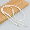 Purse Chain Strap Faux Pearl Bag Chain Strap Replacement with Metal Buckles Shoulder Cross Body Bag Chain for Ladies Tote Handbag