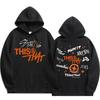 Stray Kids This & That Doppelseitiger Print Hoodie, Songtext Kompass Graffiti Grafik Kpop Fan Pullover Kapuzenpullover