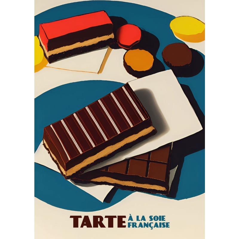 French Sweets Poster Chocolate Delicacy Food Canvas Painting Print Wall Art Picture for Dessert Shop Room Home Decoration