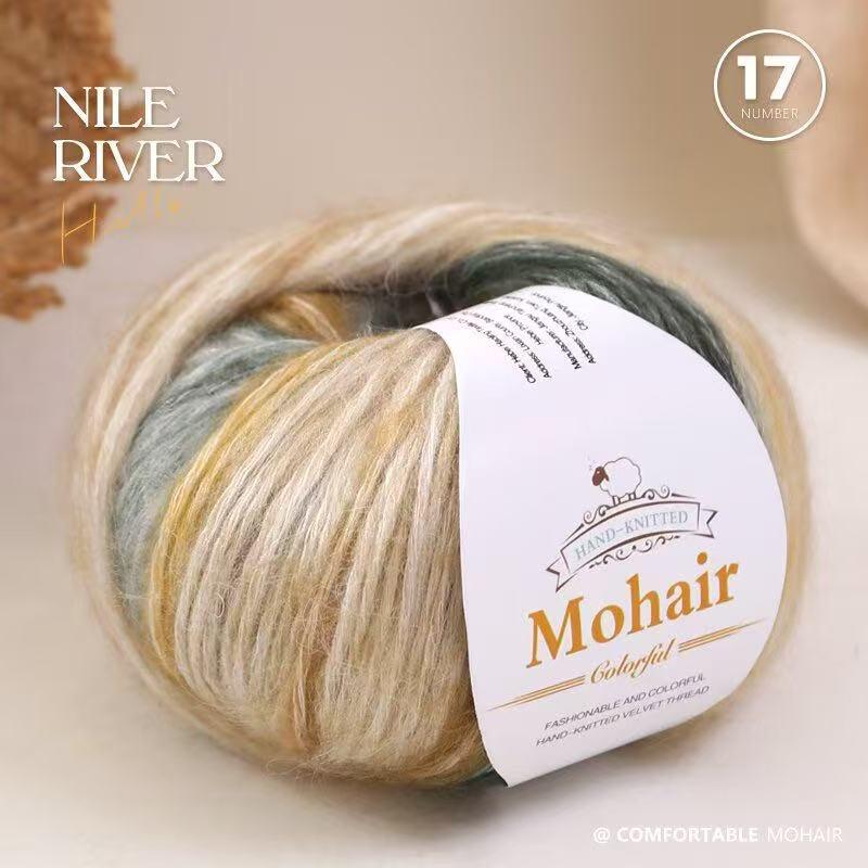 Silk Mohair Gradient Yarn for Hand-Knitted Shawls and Sweaters