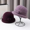 New Autumn and Winter Old Men's Hat for Women Knitted Versatile Warm Korean Version Rabbit Hair Thickened Fashionable Wool Pot Hat Grandma Style
