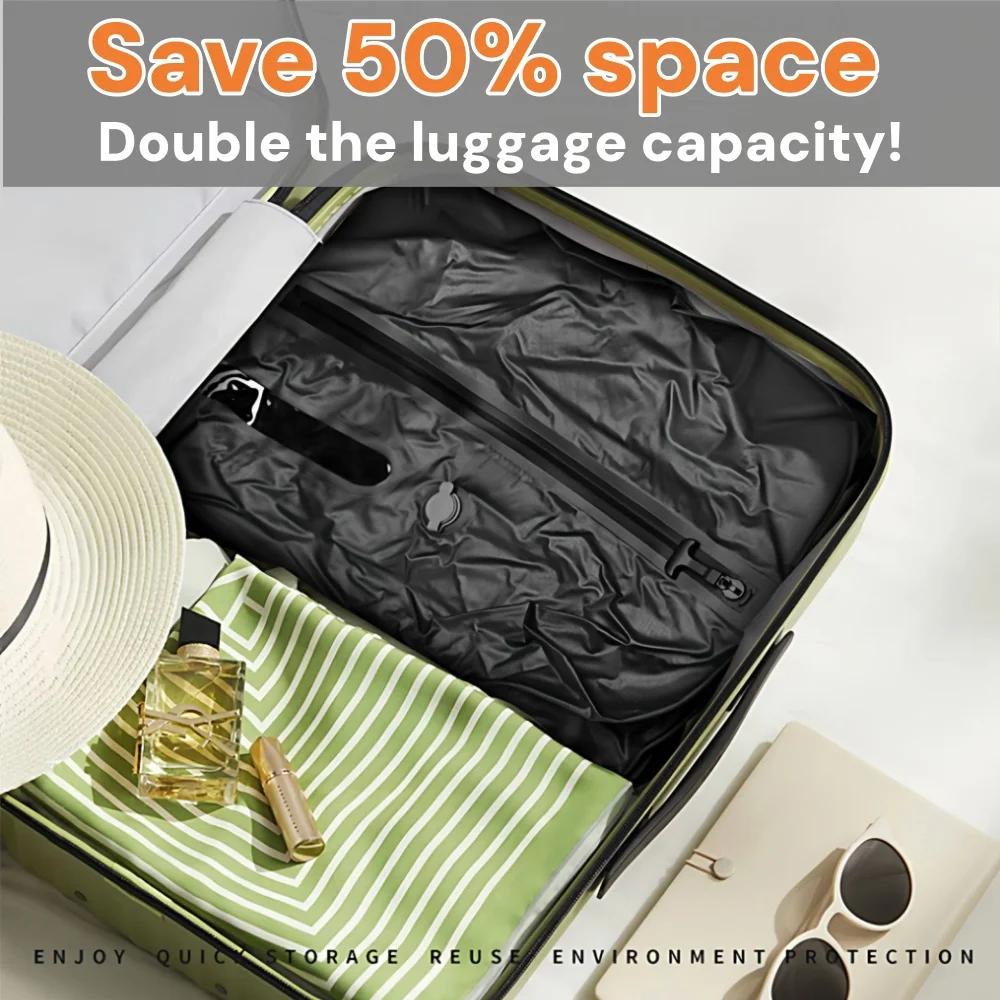 Travel Vacuum Bag TPU Space Saving Compression Bag for Suitcase Backpack Reusable Splash Proof Vacuum Bag