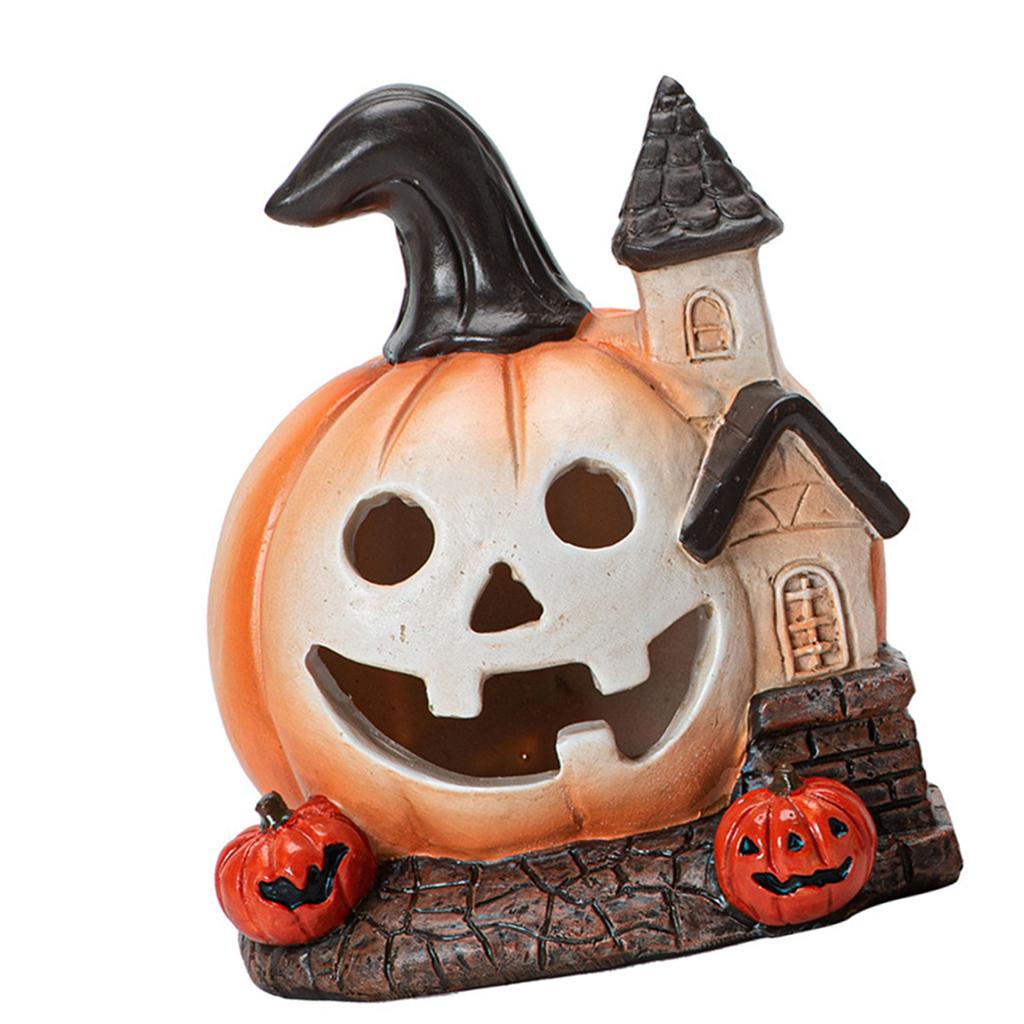 Halloween Pumpkin Decorations Resin Pumpkin Figurines Table Centerpieces for Outdoor Indoor Fairy Garden Decorations