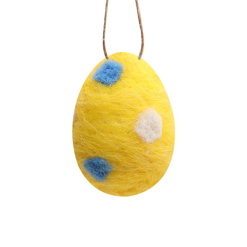 1PC Wool Felt Easter Decoration Foam Eggs Diy Decoration Hangings Simulation Eggs Easter Small Fresh Multi-Colour