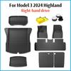 New TPE Floor Mat For Tesla Model 3 Highland 2025 Floor Carpet Protective Pad Waterproof TPE Front Rear Trunk Mat Floor Liners