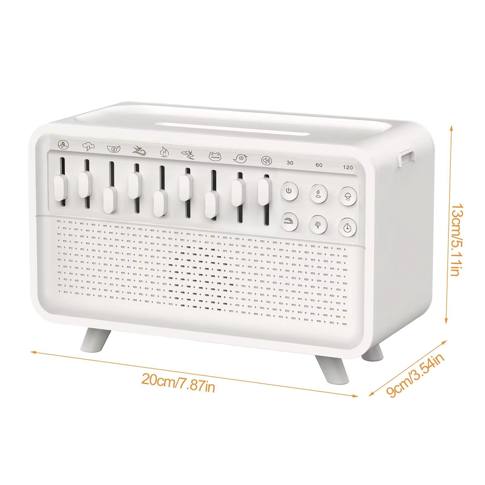 

Білий шумовий динамік LED з 8 звуками природи, машина для сну, акумуляторний аромадифузор, нічник для дому, креативний подарунок білий