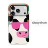Funky Pop Cow Pink Sunglasses Colorful Abstract Pattern Film Aesthetic Protective Shockproof Bumper Case Cover For iPhone 14 15 16 Pro Max Plus