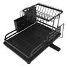 Dish Drying Rack Folding 2 Tier Multipurpose Easy Storage Dish Dryer Rack for Kitchen Countertop