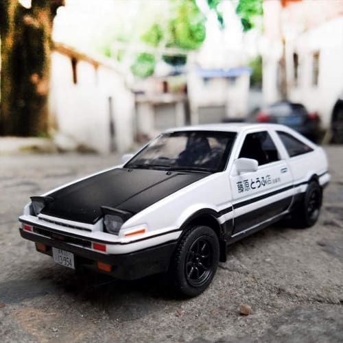 Initial D Alloy Model Car Takumi Fujiwara AE86 Trueno Project D Specification 1/32 Scale (White)
