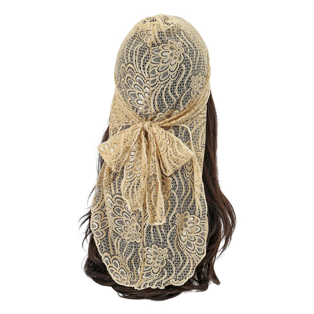 2025 New Embroidered Floral Lace Hijab Scarf For Woman Summer Sunn Protection Wraps Ladies Bandana Casual Headband