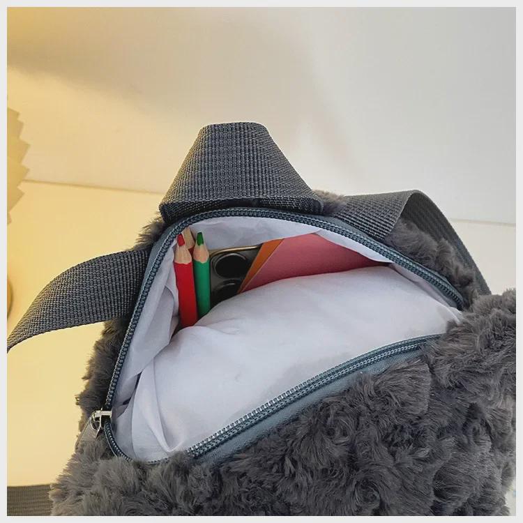 Black Cat Ragdoll Plush Bag - Cute Kitten Cartoon Gift for Children