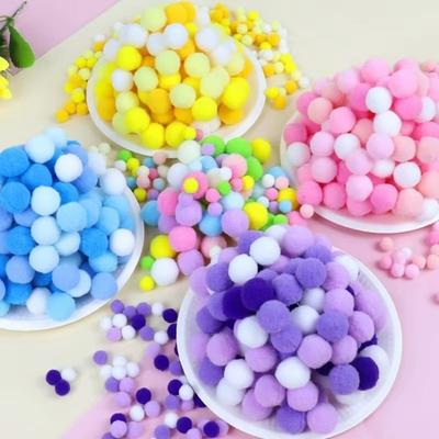 New Craft DIY Pompom Fluffy Balls Stuffed Pompoms Fur Ball Mixed Size 10-30mm Pom Poms Kids Toy