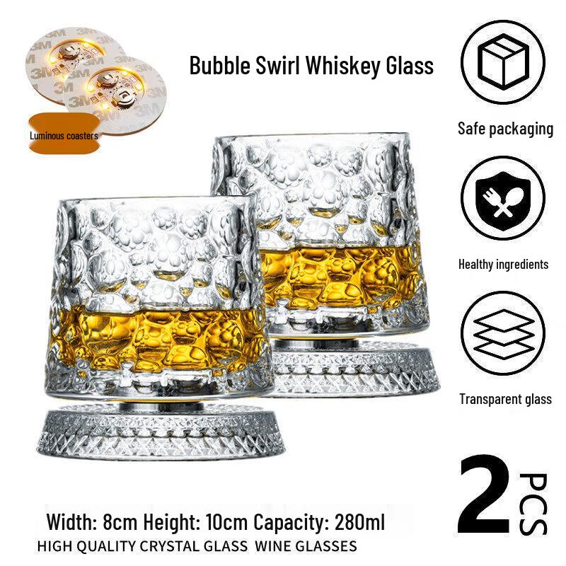 Qīwēi Crystal Rotating Whiskey & Brandy Glass