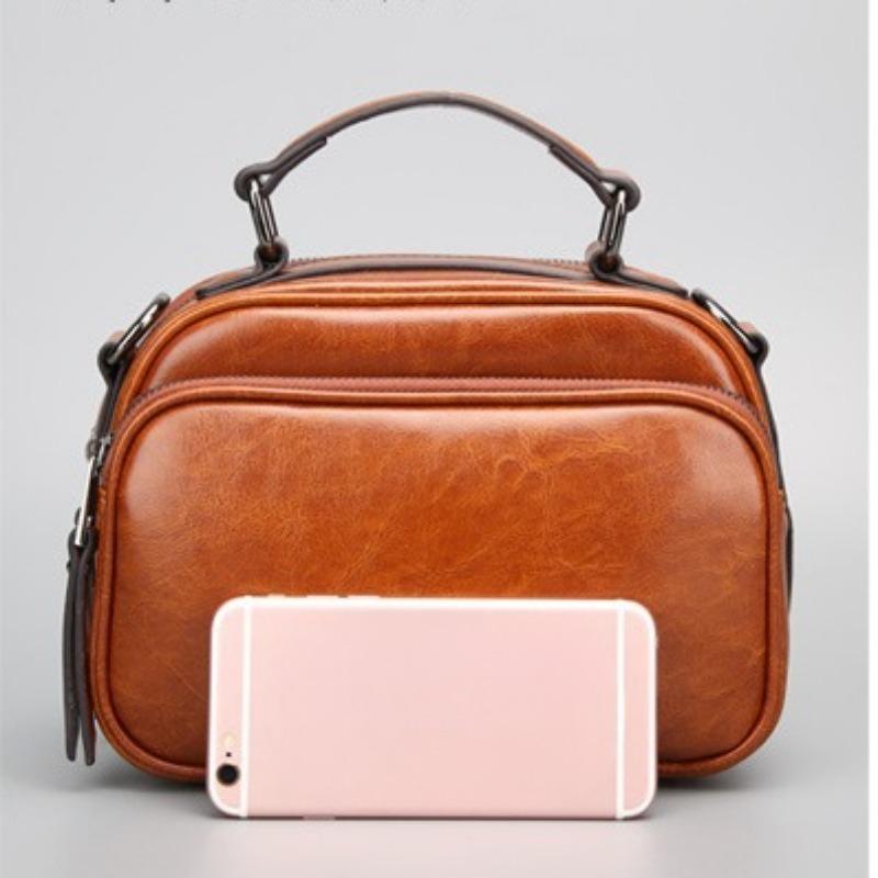 Genuine Leather Cowhide Small Bag Fashion Women's Shoulder Bag Casual All-in-one Handbag Crossbody Bag Women's Bag