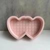 Vassoio Contenitore Gioielli a Forma di Cuore Stampi in Gesso Scatola Contenitore a Griglia Amore Stampo in Silicone San Valentino Stampo per Dolci da Cucina Cioccolato