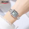 SKMEI 2581 Retro Square Elegant Lady's Digital Watch Small Dial Multifunction Chic Trendy Electronic Clock Gift