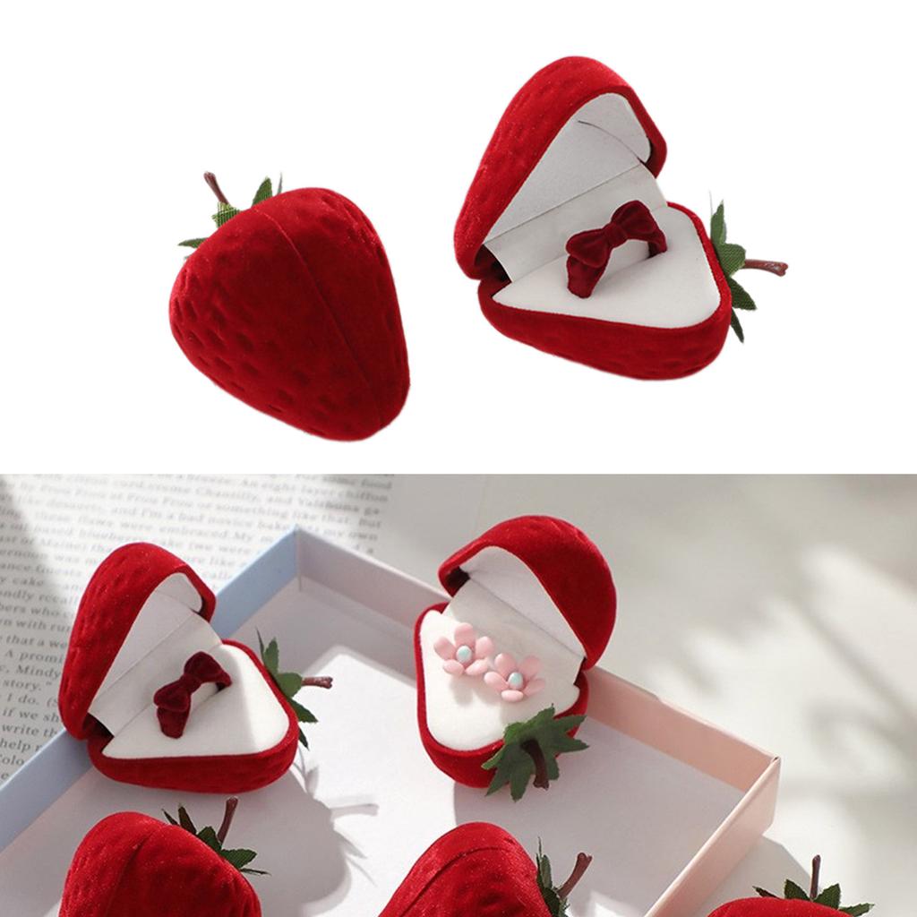 Adorable Strawberry Organizer Stylish Storage Case for Jewelry and Small Items Vintage Rings Holder for Jewelry Lovers