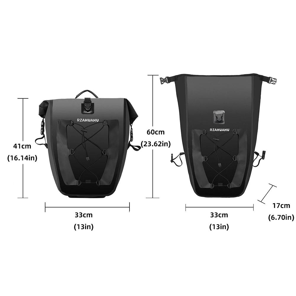 1/2PCS 25L Rear Seat Trunk Bag Waterproof Large Capacity Travel Pannier Rear Seat Bag Bicycle Cycling Trunk Bags Bicycle Pannier