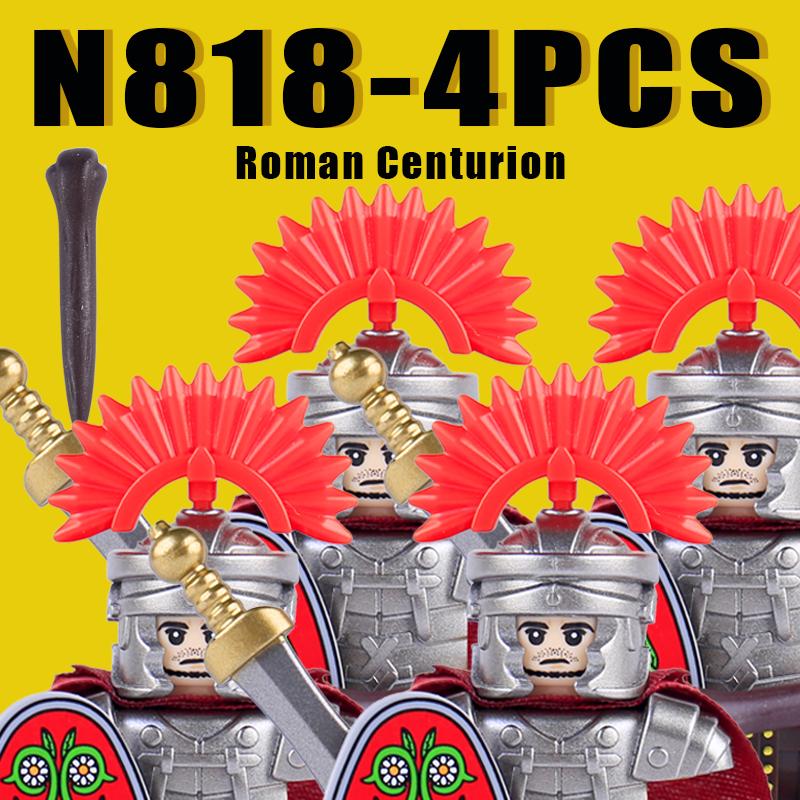 Medieval Military Rome Knights Building Blocks Castle Army Warrior Soldier Figures Crossbowman Shield Sword Legion Bricks Toys