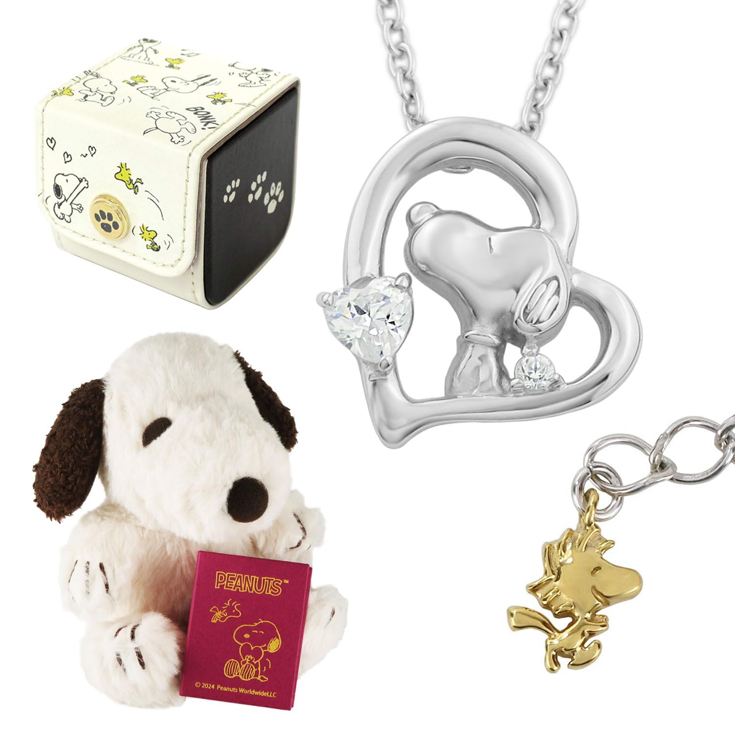 

Limited Original Design Snoopy Woodstock Open Heart Necklace Toy and Case Silver 925 Official PEANUTS [Shinjuku Ginnokura] (Stuffed Set) Women s