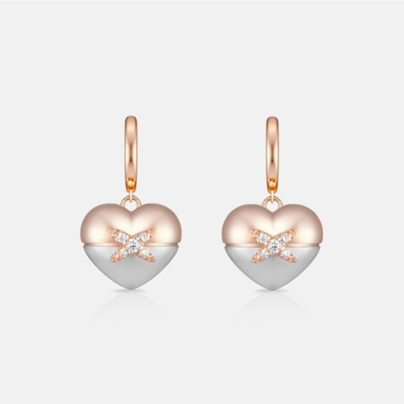 METROCITY JEWELRY Cuore Sterling Silver Combination Earrings A241SE0033CPA