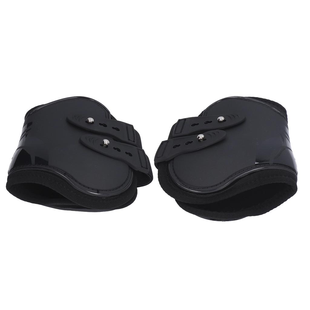 2Pcs Horse Tendon Boots Set Sturdy Adjustable PU Shell Tendon Guard Boots for HorsesBlack Hind Legs