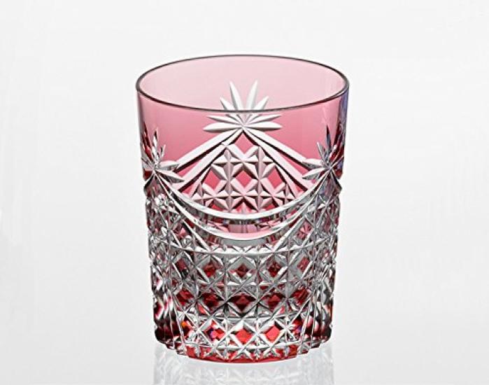 

Kagami Crystal Red Rocks Edo Kiriko Design with a Square Basketweave Pattern and Curtain (Kagami) Glass, 240cc, Pleats, T370-2835CAU красный
