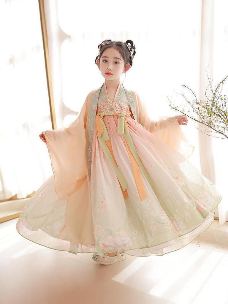 Girls' Summer Hanfu Fairy Ruqun Princess Performance Dress