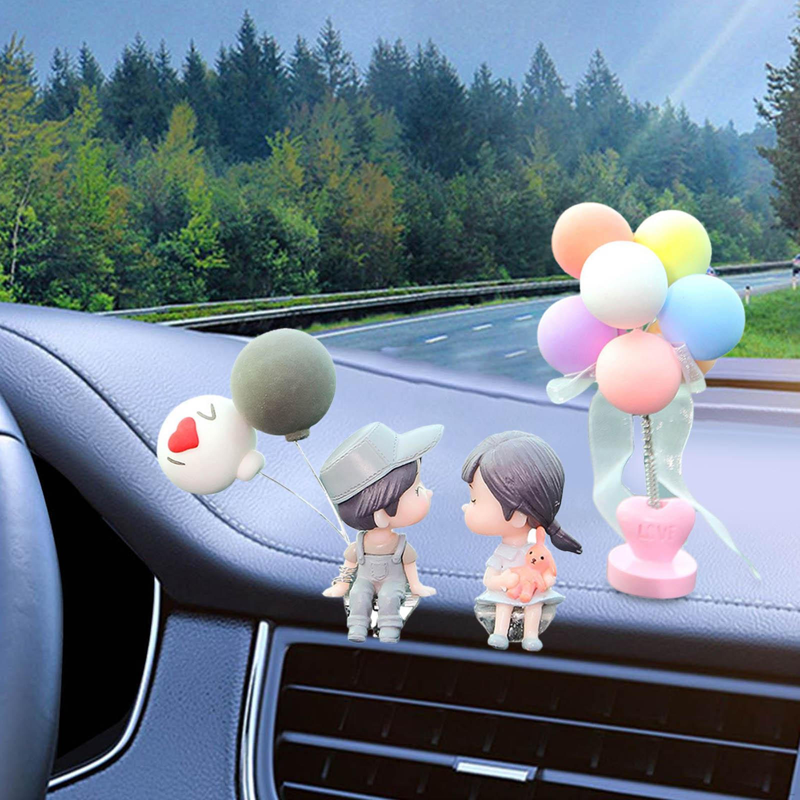 Car Dashboard Decoration, Cute Mini Funny Multifunctional Couple Doll Fashion Accessories Decoration  Grey Couple Doll