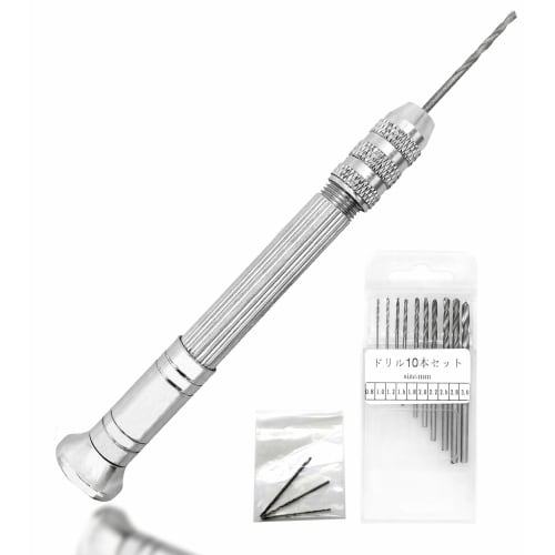 Sanka Precision Hand Drill with Stainless Steel Pin Vise, 13-Piece Set (0.8-3.0mm) for Resin Molds, Drilling, DIY, Woodworking, Handmade Crafts, and P