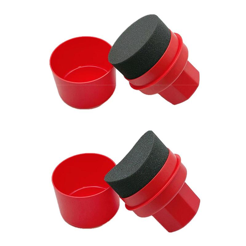 Autoreifen-Wachsschwamm, Autowachs-Applikator-Pad mit Deckel, gebogene Form, einfaches Wachsen von Reifenschwamm, Reifenreinigungswerkzeuge, Detaillierungsbürste