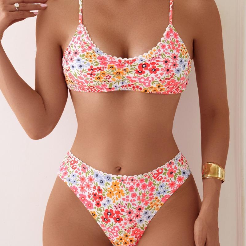 Neuer kleiner floraler sexy Bikini geteilter Badeanzug