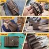 Coffee-brown stiff 2mm genuine oil-waxed crazy horse leather, full-grain cowhide for crafting vintage-style backpacks, wallets,