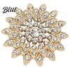 Sunflower Brooch Pin Sparkling Rhinestone Brooch Golden Plated Floral Lapel Women Flower Accessory Pin Dainty Clothing Jewelry for Girls Fashion