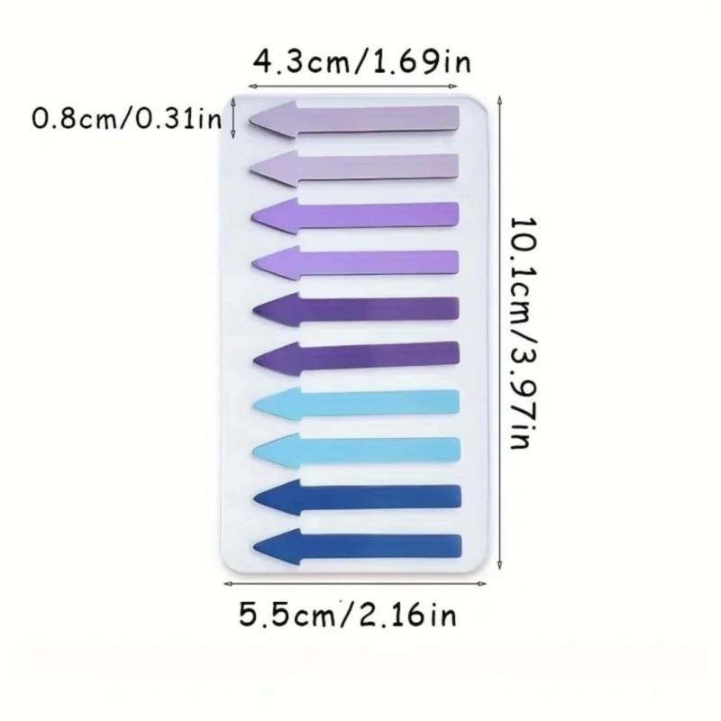 1/12 Stück Pfeilfarbige Haftstreifen Haftnotizen Mini 200 Blatt pro Notizblock, Farbverlaufspfeil Indexaufkleber Tagebuch
