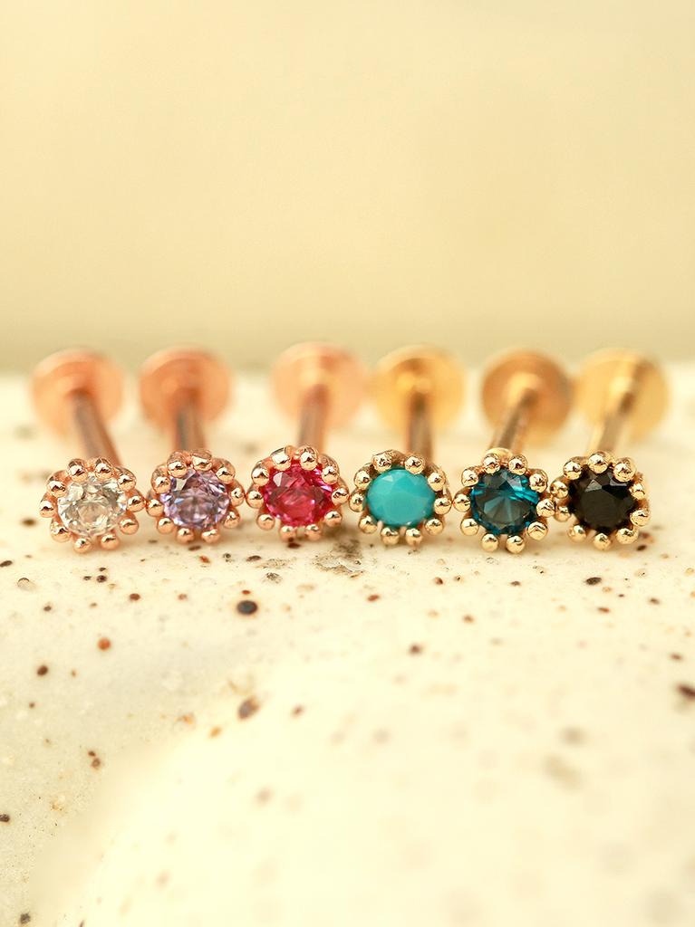 Minimalpiercing 14K Internal Mini-Me Round Labret Piercing
