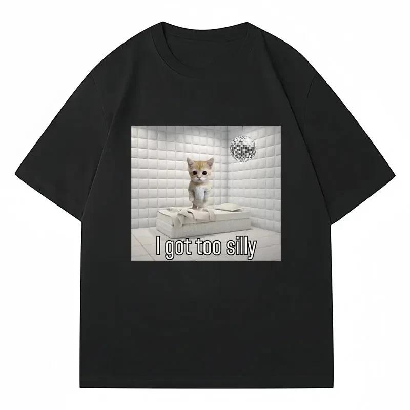 Fun Meme Sad Crying Cat Printed Women Men Casual T-Shirt Harajuku T Shirts Casual Fashion Tees Clothes Short Sleeve Daily Wear