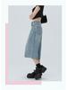 2025 Spring/Summer Women's High-Waisted Wide-Leg 7/8 Jeans - Slimming Straight-Leg, Versatile American Style
